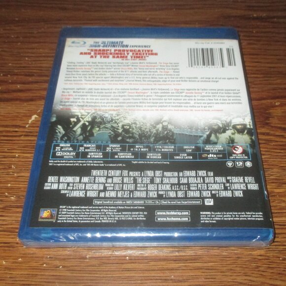 Siege (Blu-ray Disc, 2009, Canadian) (unopened) Bruce Willis Denzil Washington - Picture 2 of 3
